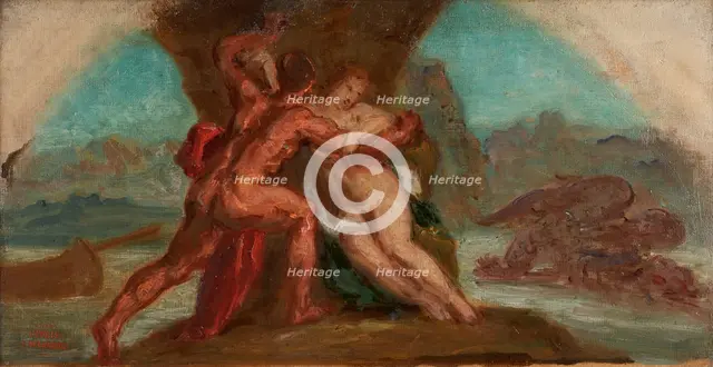 Esquisse pour le salon de la Paix de l'Hôtel de Ville de Paris. Hercule délivrant..., c.1852-1854. Creator: Pierre Andrieu.