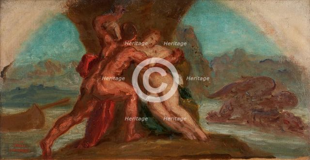 Esquisse pour le salon de la Paix de l'Hôtel de Ville de Paris. Hercule délivrant..., c.1852-1854. Creator: Pierre Andrieu.