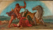 Esquisse pour le salon de la Paix de l'Hôtel de Ville de Paris : Hercule vainqueur..., c.1852-1854. Creator: Pierre Andrieu