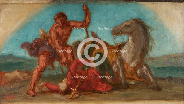Esquisse pour le salon de la Paix de l'Hôtel de Ville de Paris : Hercule vainqueur..., c.1852-1854. Creator: Pierre Andrieu.