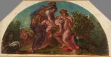 Esquisse pour le salon de la Paix de l'Hôtel de Ville de Paris : Hercule recueilli..., c.1852-1854. Creator: Pierre Andrieu