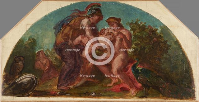 Esquisse pour le salon de la Paix de l'Hôtel de Ville de Paris : Hercule recueilli..., c.1852-1854. Creator: Pierre Andrieu.