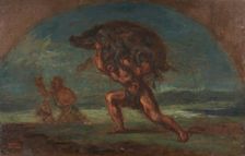 Esquisse pour le Salon de la Paix de l'Hotel de Ville de Paris : Hercule et le..., c.1852-1854. Creator: Pierre Andrieu