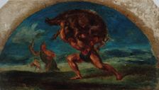 Esquisse pour le salon de la Paix de l'Hôtel de Ville de Paris : Hercule et le..., c.1852-1854. Creator: Pierre Andrieu