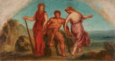 Esquisse pour le salon de la Paix de l'Hôtel de Ville de Paris : Hercule entre..., c.1852-1854. Creator: Pierre Andrieu
