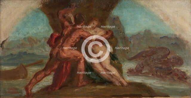 Esquisse pour le salon de la Paix de l'Hôtel de Ville de Paris. Hercule délivrant..., c.1852-1854. Creator: Pierre Andrieu.