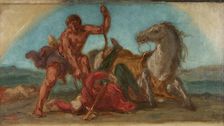 Esquisse pour le salon de la Paix de l'Hôtel de Ville de Paris : Hercule vainqueur..., c.1852-1854. Creator: Pierre Andrieu