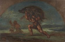 Esquisse pour le Salon de la Paix de l'Hotel de Ville de Paris : Hercule et le..., c.1852-1854. Creator: Pierre Andrieu