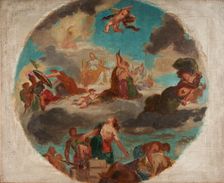 Esquisse pour le Salon de la Paix de l'Hôtel de Ville de Paris : La paix vient..., c.1852-1854. Creator: Pierre Andrieu