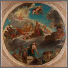 Esquisse pour le Salon de la Paix de l'Hôtel de Ville de Paris : La paix vient..., c.1852-1854. Creator: Pierre Andrieu