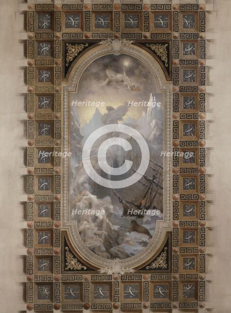 Esquisse pour le salon d'entrée Nord de l'Hôtel de Ville : L'Aurore boréale (plafond), 1892. Creator: Henri Camille Danger.