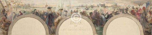 Esquisse pour le salon d'entrée de l'Hôtel de ville de Paris : Paris et les grandes époques, 1892. Creator: Paul Louis Delance.