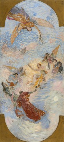 Esquisse pour le salon d'entrée sud de l'Hôtel de Ville : Apollon et les muses, 1892. Creators: Henri Jean Guillaume Martin, Louis Felix Bigaux