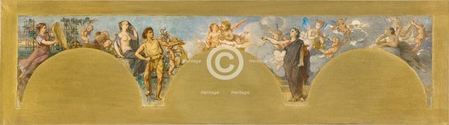Esquisse pour le salon des Arts de l'Hôtel de Ville : L'Union de l'Idéal et de la Vérité, c.1890. Creator: Pierre-Paul-Leon Glaize.