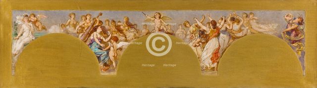 Esquisse pour le salon des Arts de l'Hôtel de Ville : La Musique et la Danse, c.1890. Creator: Pierre-Paul-Leon Glaize.