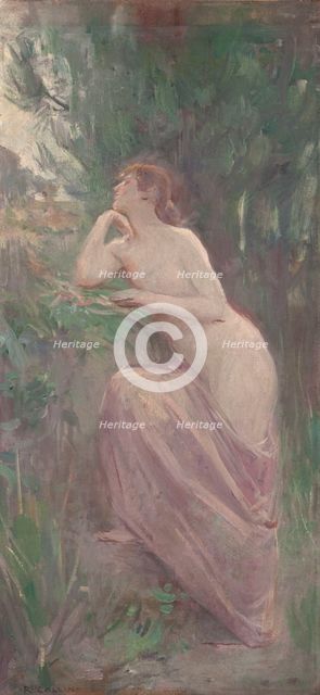Esquisse pour le salon des Lettres de l'Hôtel de Ville de Paris : La Poésie, between 1890 and 1893. Creator: Raphael Collin.