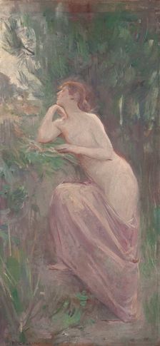 Esquisse pour le salon des Lettres de l'Hôtel de Ville de Paris : La Poésie, between 1890 and 1893. Creator: Raphael Collin