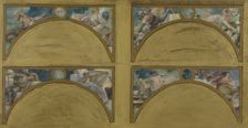 Esquisse pour le salon des Lettres de l'Hôtel de Ville de Paris : les grandes oeuvres..., c.1890. Creator: Albert Maignan