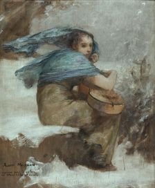 Esquisse pour le salon des Lettres de l'Hôtel de Ville de Paris : La Cigale, c.1890. Creator: Albert Maignan