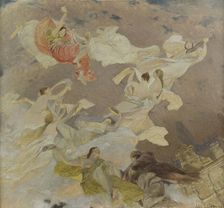 Esquisse pour le salon des Lettres de l'Hôtel de ville de Paris : Les muses..., c.1891-1896. Creator: Jules-Joseph Lefebvre