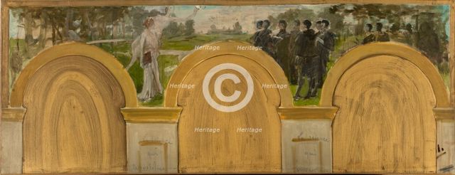 Esquisse pour le salon des Sciences de l'Hôtel de ville de Paris : L'Enseignement de..., c.1888-1892 Creator: Henry Lerolle.