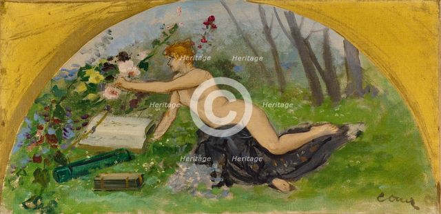 Esquisse pour le salon des Sciences de l'Hôtel de Ville de Paris : La Botanique, c.1889 - 1892. Creator: Ernest-Ange Duez.