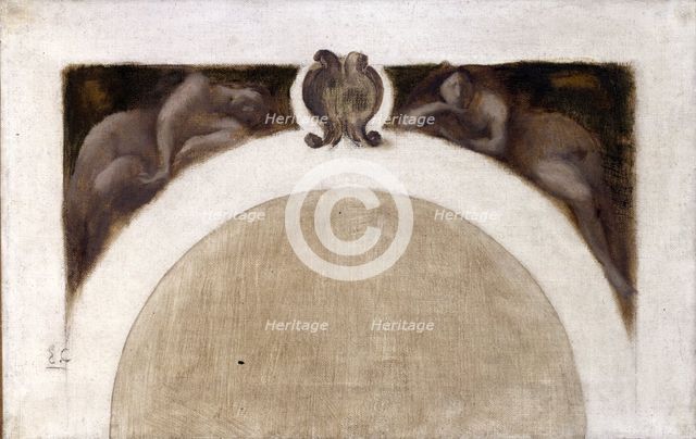 Esquisse pour le salon des Sciences de l'Hôtel de Ville de Paris : Le Magnétisme..., c.1889-1891. Creator: Eugene Carriere.