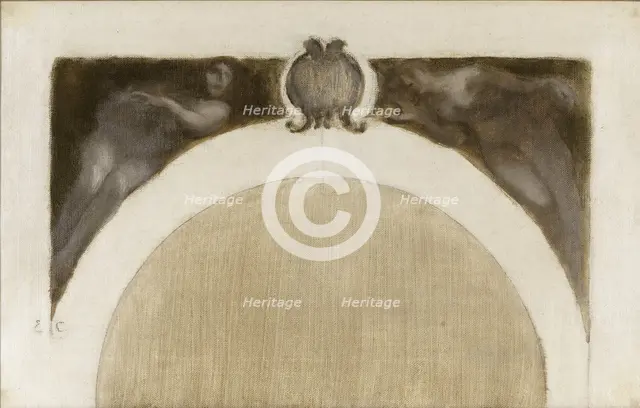 Esquisse pour le salon des Sciences de l'Hôtel de Ville de Paris : Les Mathématiques..., c.1889-1891 Creator: Eugene Carriere.