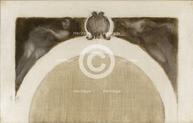 Esquisse pour le salon des Sciences de l'Hôtel de Ville de Paris : Les Mathématiques..., c.1889-1891 Creator: Eugene Carriere.
