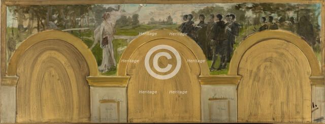 Esquisse pour le salon des Sciences de l'Hôtel de ville de Paris : L'Enseignement de..., c.1888-1892 Creator: Henry Lerolle.