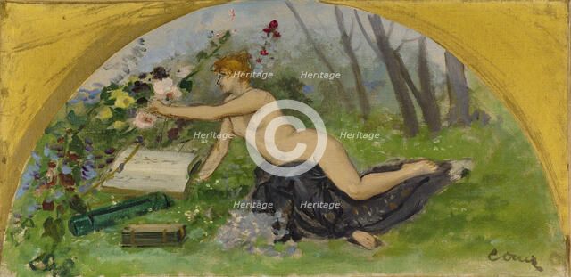 Esquisse pour le salon des Sciences de l'Hôtel de Ville de Paris : La Botanique, c.1889 - 1892. Creator: Ernest-Ange Duez.