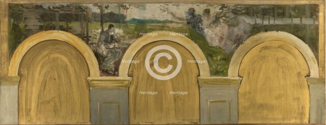 Esquisse pour le salon des Sciences de l'Hôtel de ville de Paris : Le Couronnement..., c.1888-1892. Creator: Henry Lerolle.