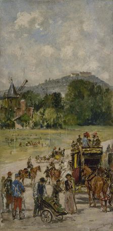 Esquisse pour le salon des Sciences de l'Hôtel de Ville : Le champ de courses de Longchamp, c.1889. Creator: John-Lewis Brown