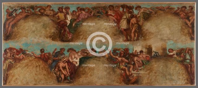 Esquisse pour le salon du Roi du Palais Bourbon - L'Agriculture. La Guerre, begins 1849 ends 1854. Creator: Pierre Andrieu.