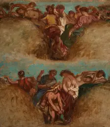 Esquisse pour le salon du Roi du Palais Bourbon - L'Agriculture. La Guerre, begins 1849 ends 1854. Creator: Pierre Andrieu