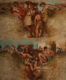 Esquisse pour le salon du Roi du Palais Bourbon - L'Agriculture. La Guerre, begins 1849 ends 1854. Creator: Pierre Andrieu