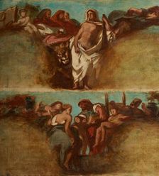 Esquisse pour le salon du Roi du Palais Bourbon - La Justice. L'Industrie, begins 1849 ends 1854. Creator: Pierre Andrieu