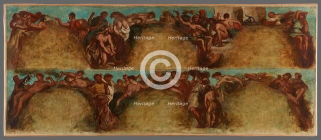 Esquisse pour le salon du Roi du Palais Bourbon - L'Agriculture. La Guerre, begins 1849 ends 1854. Creator: Pierre Andrieu.