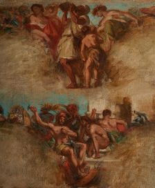 Esquisse pour le salon du Roi du Palais Bourbon - L'Agriculture. La Guerre, begins 1849 ends 1854. Creator: Pierre Andrieu