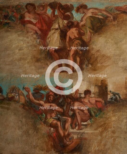 Esquisse pour le salon du Roi du Palais Bourbon - L'Agriculture. La Guerre, begins 1849 ends 1854. Creator: Pierre Andrieu.