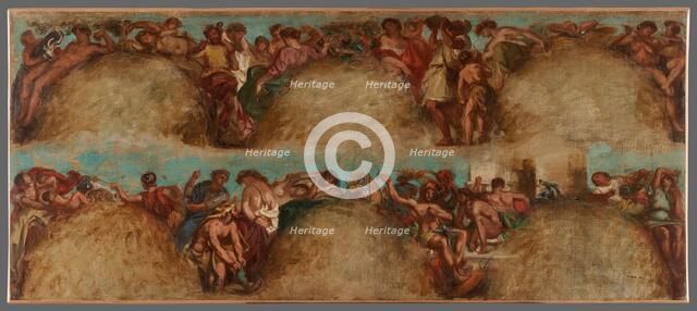 Esquisse pour le salon du Roi du Palais Bourbon - L'Agriculture. La Guerre, begins 1849 ends 1854. Creator: Pierre Andrieu.