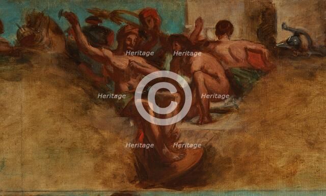 Esquisse pour le salon du Roi du Palais Bourbon - L'Agriculture. La Guerre, begins 1849 ends 1854. Creator: Pierre Andrieu.