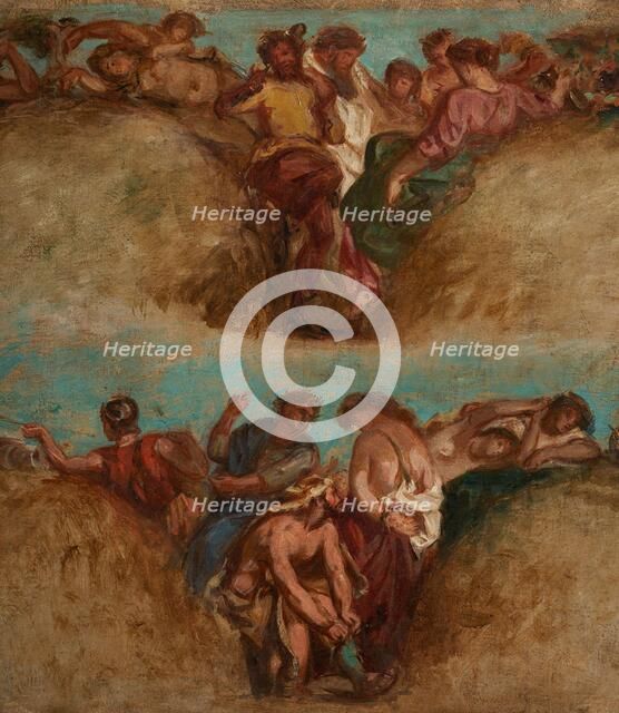 Esquisse pour le salon du Roi du Palais Bourbon - L'Agriculture. La Guerre, begins 1849 ends 1854. Creator: Pierre Andrieu.