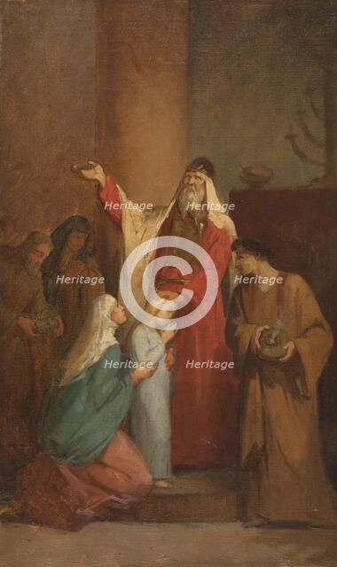 Esquisse pour l'église Notre-Dame-de-Clignancourt - La Présentation de la Vierge au Temple, c.1866. Creator: Nélie Barbe Hyacinthe Jacquemart.