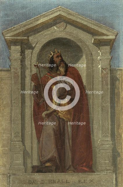 Esquisse pour l'église Notre-Dame-de-Bonne-Nouvelle : David, roi d'Israël, c.1840. Creator: Auguste Hesse.