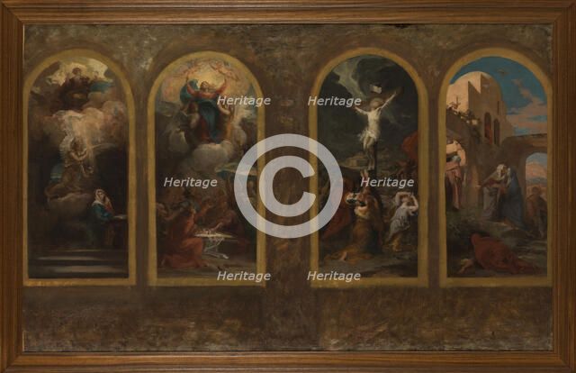 Esquisse pour l'église Notre-Dame-de-la-Croix : L'Annonciation - L'Assomption..., c.1875. Creator: Jules-Louis Machard.