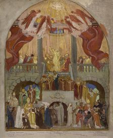 Esquisse pour l'église du Saint-Esprit (12e arr.) : La Pentecôte, l'Eglise romaine..., c.1935. Creator: Maurice Denis