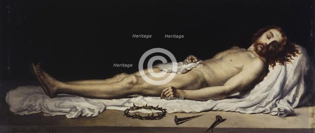 Esquisse pour l'église de Malakoff : Le Christ mort, 1873. Creator: Adolphe-Henri Dubasty.