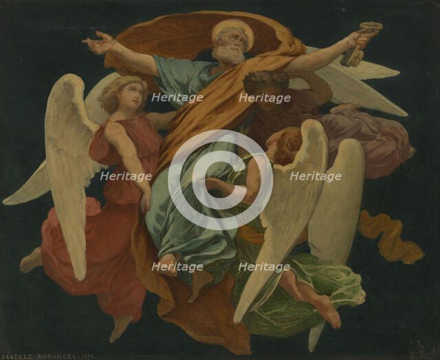 Esquisse pour l'église de Charenton-le-Pont : Glorification de saint Pierre, 1874. Creator: Léopold Durangel.