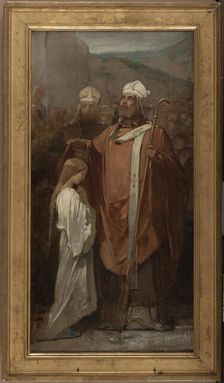 Esquisse pour l'église de Fontenay-sous-Bois : La Consécration de sainte Geneviève, 1874. Creator: Eugène Médard